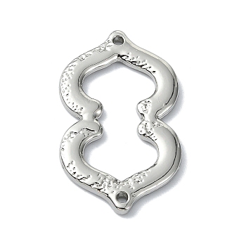 Rack Plating Alloy Links, Gourd Connector Charms, Platinum, 32x19x2mm, Hole: 1.5mm