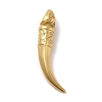 PVD Vacuum Plating 304 Stainless Steel Pendants, Long-Lasting Plated, Scabbard/Tusk Shape Charm, Golden, 32x6x5.5mm, Hole: 3x5mm
