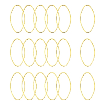 Jewelry Linking Rings, Brass, Ellipse, plated in golden color, about 20mm wide, 40mm long, 1mm thick