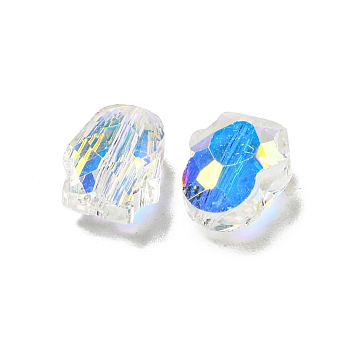 Electroplate Glass Beads, Faceted, AB Color, Penguin, AB Color Plated, 8x6.5x4.5mm, Hole: 1mm