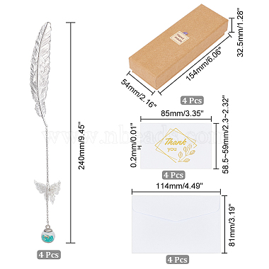 Nbeads Brass Feather Bookmarks(AJEW-NB0005-20)-2
