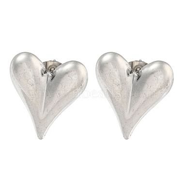 Heart 304 Stainless Steel Stud Earrings