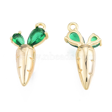 Real 18K Gold Plated Green Vegetables Brass+Cubic Zirconia Pendants
