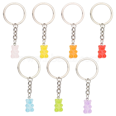Mixed Color Bear Resin Keychain