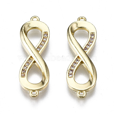 Golden Clear Infinity Brass+Cubic Zirconia Links