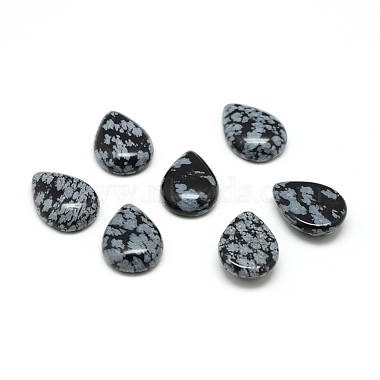 14mm Drop Snowflake Obsidian Cabochons