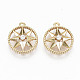 Brass Micro Pave Clear Cubic Zirconia Charms(KK-N231-191-NF)-1
