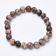 Bracelets extensibles en perles d'agate naturelle(BJEW-S128-05)-1