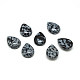Cabochons de pierres naturelles d'obsidienne à flocon de neige naturel(G-T024-10x14mm-02)-1