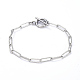 304 Stainless Steel Textured Paperclip Chain Bracelets(X-BJEW-JB05112)-1