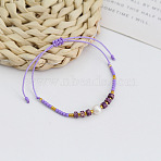 New Colorful Beaded Bracelet Sweet and Cute Girl Style Adjustable Imitation Pearl Bracelet Versatile Bracelet(AR4716-10)