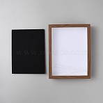 Rectangle Wood Medal Storage Frames, Desktop Badge Display Cases with Visible Window and Black Sponge Inside, Sienna, 220x168x44.5mm(ODIS-WH0043-191)