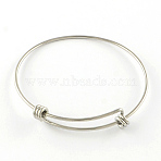 Tarnish Resistant Adjustable 201 Stainless Steel Expandable Bangle Making, Stainless Steel Color, 65mm(STAS-R069-04)