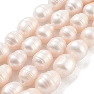 Natural Cultured Freshwater Pearl Beads Strands, Rice, Grade A, Floral White, 11~12mm, Hole: 0.6mm, about 15~16pcs/strand, 7.09''(18cm)(PEAR-P062-11B)