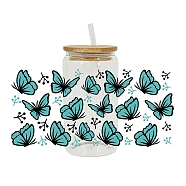 Butterfly Transfer Film, Hot Heat Vinyl Thermal Transfer Stickers for Cup, Turquoise, 110x230mm(PW-WG14E74-06)