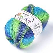 Wool Knitting Yarn, Segment Dyed, Crochet Yarn, Colorful, 1mm, about 400m/roll(YCOR-F001-11)