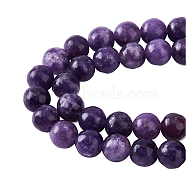 HOBBIESAY 2 Strands Grade A Natural Lepidolite/Purple Mica Stone Beads Strands, Round, 6.5~7mm, Hole: 0.7mm, about 62pcs/Strand, 14.96 inch(38cm)(G-HY0001-30)