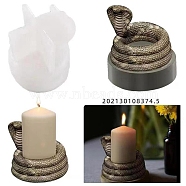 Snake Silicone Candle Holder Molds, Resin Casting Molds, for UV Resin, Epoxy Resin Craft Making, White, 74x74x65mm(SIMO-PW0006-050)