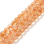 Natural Citrine Beads Strands, Grade A, Round, 8mm, Hole: 0.9mm, about 49pcs/strand, 15.16''(38.5cm)(G-E109-01B)