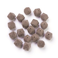 Flocky Acrylic Beads, Faceted, Cube, Camel, 12~13mm, Hole: 2mm(OACR-I001-C02)