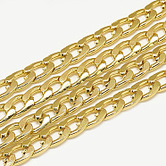 Unwelded Aluminum Curb Chains, Gold, 10.8x7.2x2mm(CHA-S001-070B)