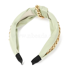 Plastic Hair Bands, with Cloth and Chain Cover, Green, 17~36mm, Inner Diameter: 120mm(MRMJ-P010-D03)