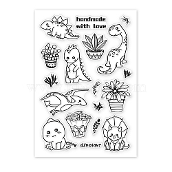 PVC Plastic Stamps, for DIY Scrapbooking, Photo Album Decorative, Cards Making, Stamp Sheets, Dinosaur Pattern, 16x11x0.3cm(DIY-WH0167-56-54)