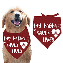 Cotton Dog's Kerchief, Triangle Pet's Bandana, Father Theme, Heart, 380x780mm(AJEW-WH0503-061)