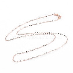 925 Sterling Silver Cable Chains Necklace for Women, Rose Gold, 17.72 inch(45cm)(STER-I021-05RG)