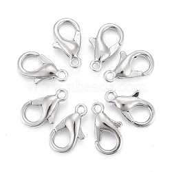 Zinc Alloy Lobster Claw Clasps, Parrot Trigger Clasps, Cadmium Free & Nickel Free & Lead Free, Platinum, 10x6mm, Hole: 1mm(E103-P-NF)