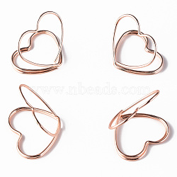 Mini Iron Place Card Holders, Cute Table Card Holders, for Wedding, Parties, Heart, Rose Gold, 25~29x29~31x24~26mm(ODIS-N022-01RG)