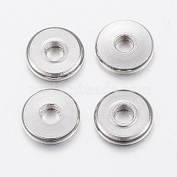 Tarnish Resistant 304 Stainless Steel Beads, Flat Round, Stainless Steel Color, 6x1mm, Hole: 2mm(STAS-H426-01-6MM)