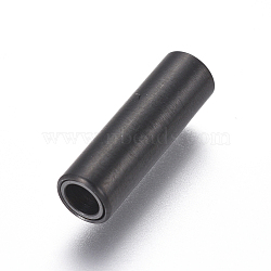 304 Stainless Steel Magnetic Clasps, Frosted, Column, Gunmetal, 16x5mm, Hole: 3mm(STAS-I120-52MB-C)