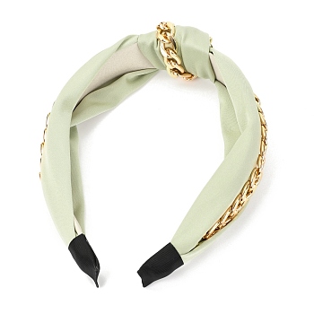 Plastic Hair Bands, with Cloth and Chain Cover, Green, 17~36mm, Inner Diameter: 120mm