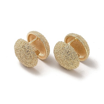 Brass Stud Earrings, Round, Golden, 16x16.5mm