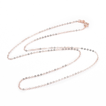 925 Sterling Silver Cable Chains Necklace for Women, Rose Gold, 17.72 inch(45cm)