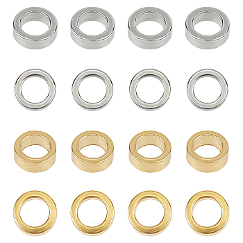 304 Stainless Steel Beads, Flat Round, Golden & Stainless Steel Color, 6x2mm, Hole: 4mm, 60pcs/box