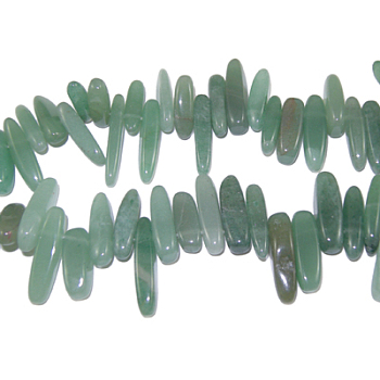 Gemstone Beads, Natural Green Aventurine, Bead: about 5~7mm wide, 12~22mm long, hole: 1mm, 16 inch