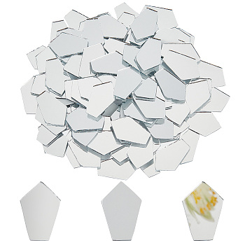 150Pcs Glass Mosaic Pieces, Mirror Effect Mosaic Tiles, for DIY Crafts Home Decoration Arts, Polygon, 22.5x15x1mm