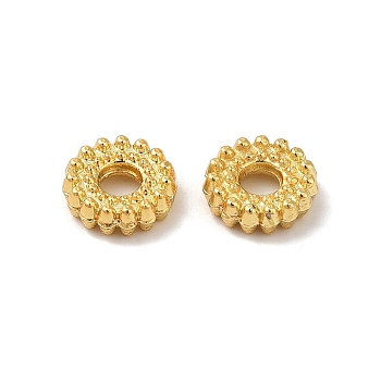 Rack Plating Brass Spacer Beads, Cadmium Free & Lead Free, Flat Round, Real 18K Gold Plated, 5.9x1.9mm, Hole: 1.9mm