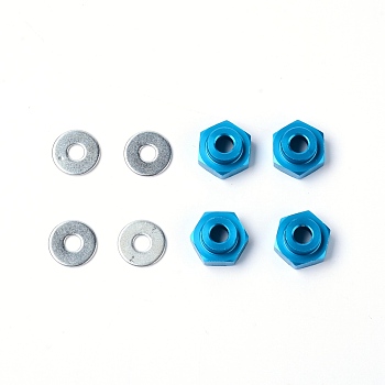 Aluminum Alloy Clutch Bell Shoes Bearings Gear Flywheel Assembly Kit, Alloy Suspension Frame with Iron Finding, Mixed Color, Hexagon: 19x17x10mm, Hole: 6mm, 4pcs, Flat Round: 16x1mm, Inner Diameter: 6mm, 4pcs, about 8pcs/set