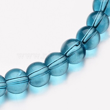 8mm MediumAquamarine Round Glass Beads