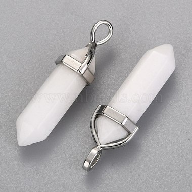 Natural White Jade Double Terminated Pointed Pendants(X-G-F295-04H)-2