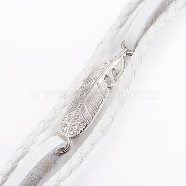 Bracelets multi-rangs avec cordon en cuir(BJEW-P169-H)-5