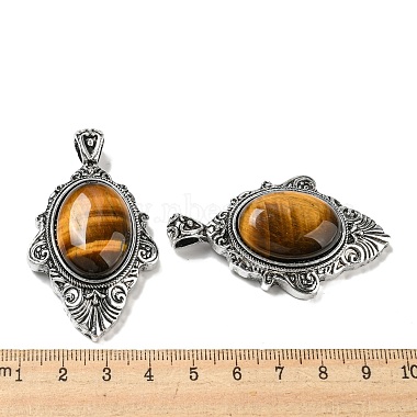 Natural Tiger Eye Big Pendants(G-Z050-03B)-3