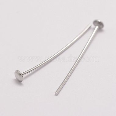 Anti-Tarnish Rhodium Plated 925 Sterling Silver Flat Head Pins(STER-P024-07-B)-2