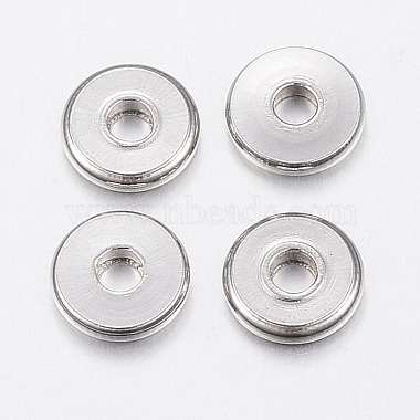 Stainless Steel Color Flat Round Stainless Steel Beads