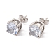 6 Pairs Cubic Zirconia Flat Round Stud Earrings(EJEW-G291-05D-M)-3