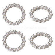 Beebeecraft 40Pcs 304 Stainless Steel Linking Rings, Circular Ring, Stainless Steel Color, 7x1mm(STAS-BBC0002-83)