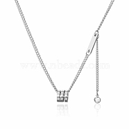 Ring Pendant Necklaces, Stainless Steel Curb Chain Necklaces for Women(DC2135-2)